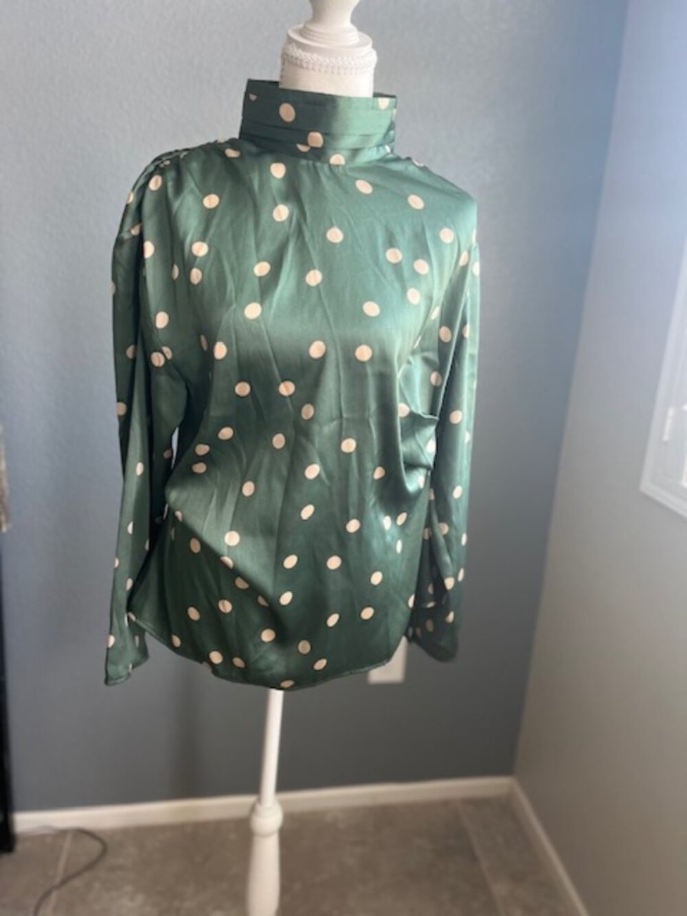Zara Green Polka Dot Blouse